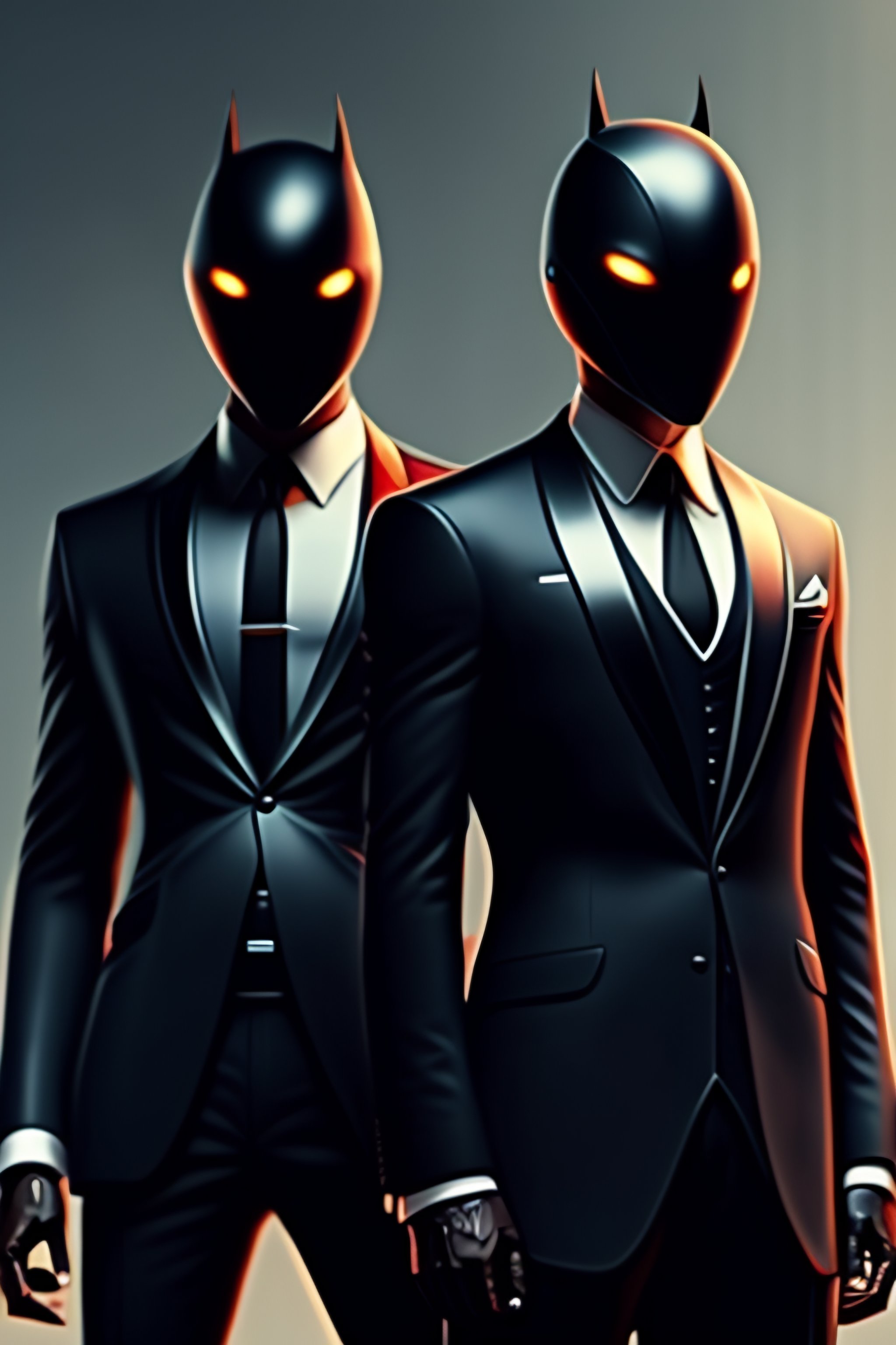 Creepy Cyberpunk Creatures in Black Suits