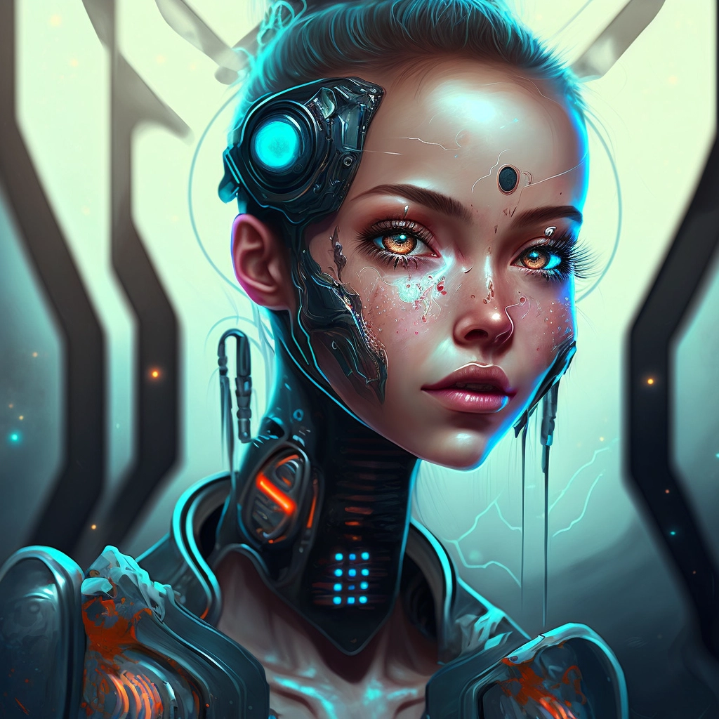 Beautiful Cyborgs in Alien Cyberpunk World