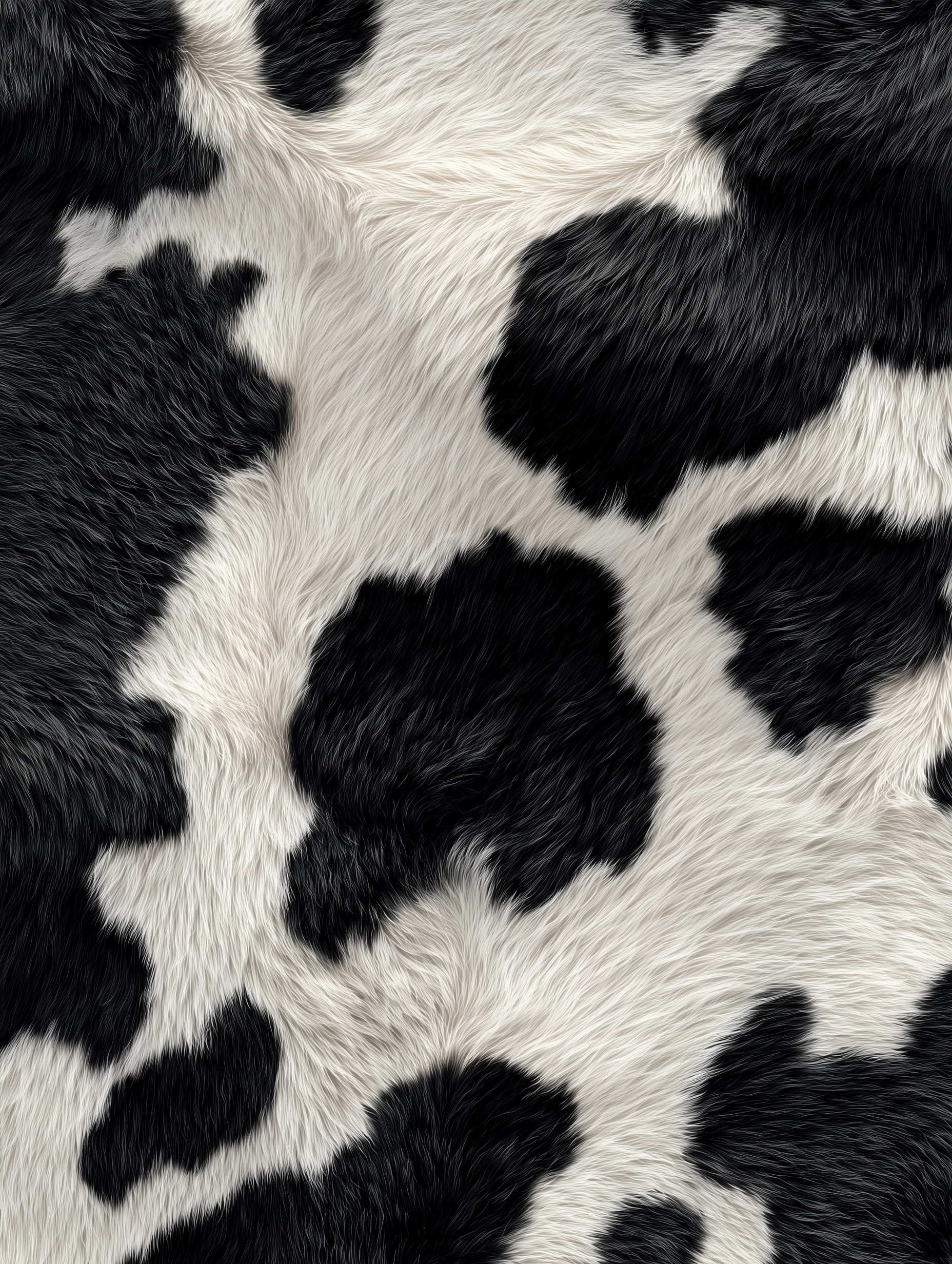 Realistic Cowhide Texture - Black & White Spots 8K