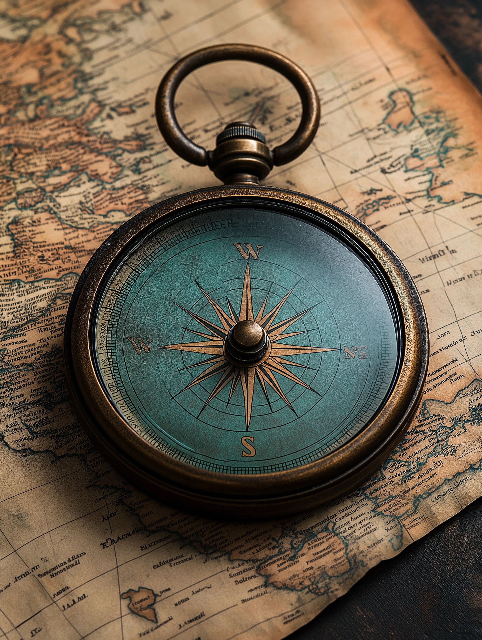 Explore Adventure: Vintage Compass on Classic Maps