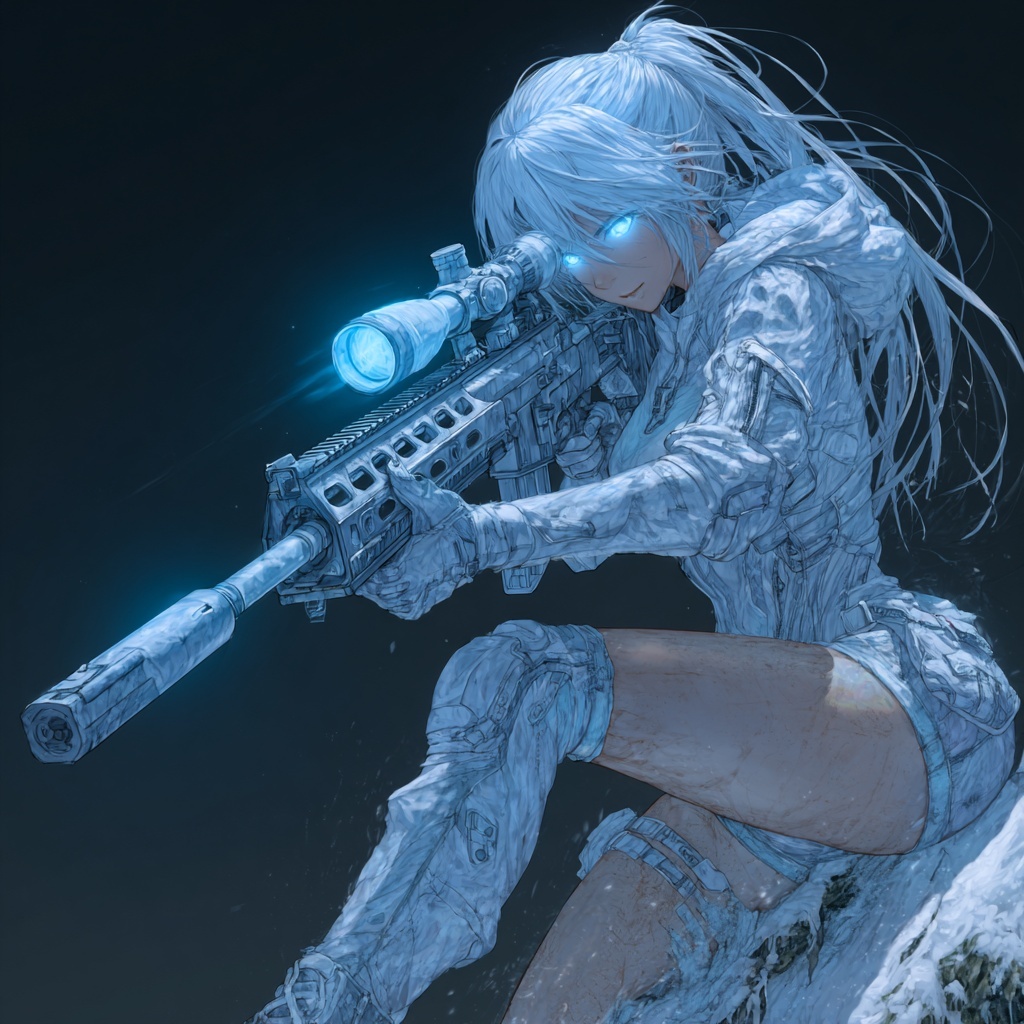 Elite Winter Sniper: Stunning Anime Art