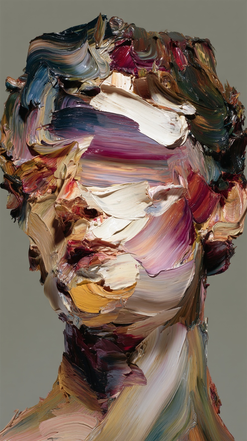 Dynamic Abstract Figure: Impasto Masterpiece