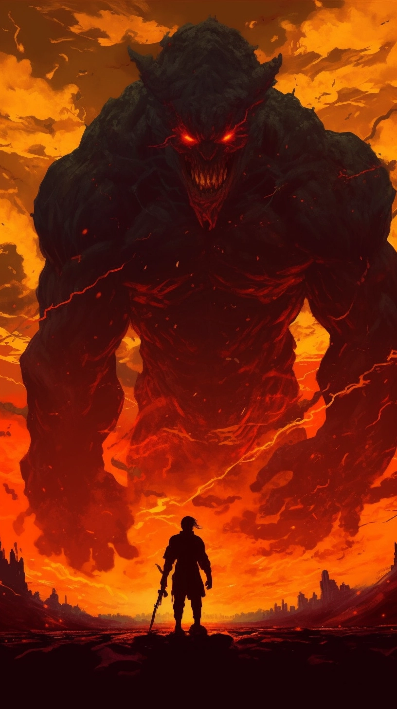 Confronting the Fiery Demon: Epic Art in High Res