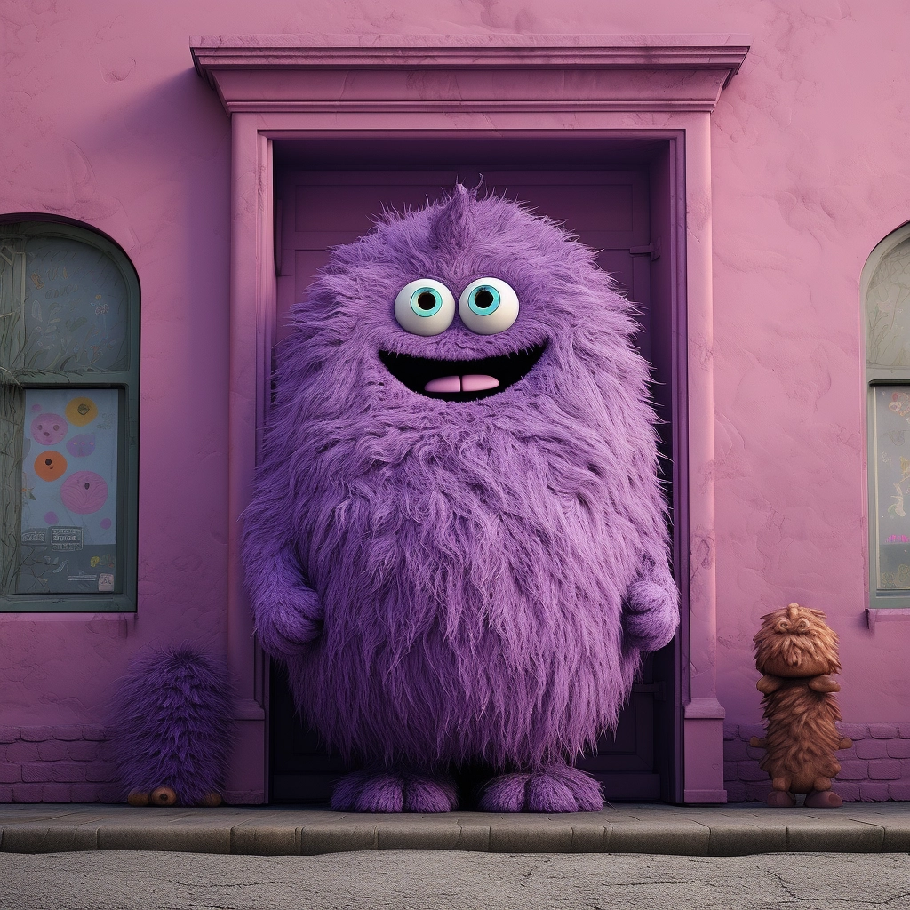 Purple Furry Monster: Visit Our Green Store!