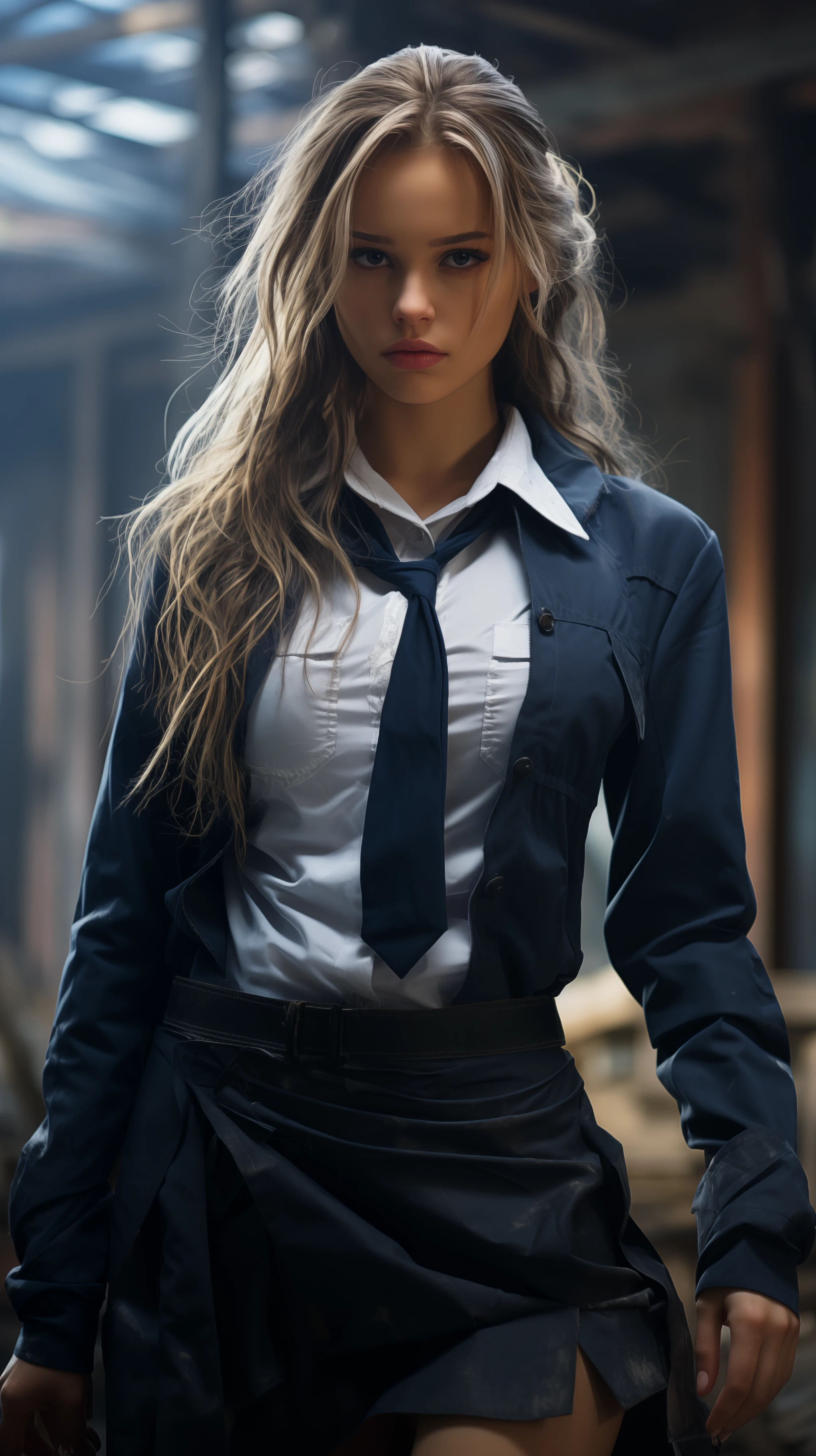 Radiant Beauty: Realistic Skin in School Uniform