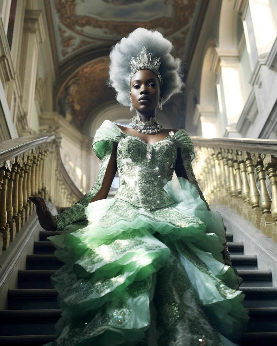 Jade & Green Diamond Catwalk: Stunning Black Woman