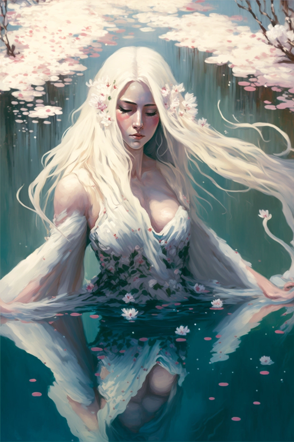 Goddess of Purity in a Lake - Art by Loish & Ross Draws