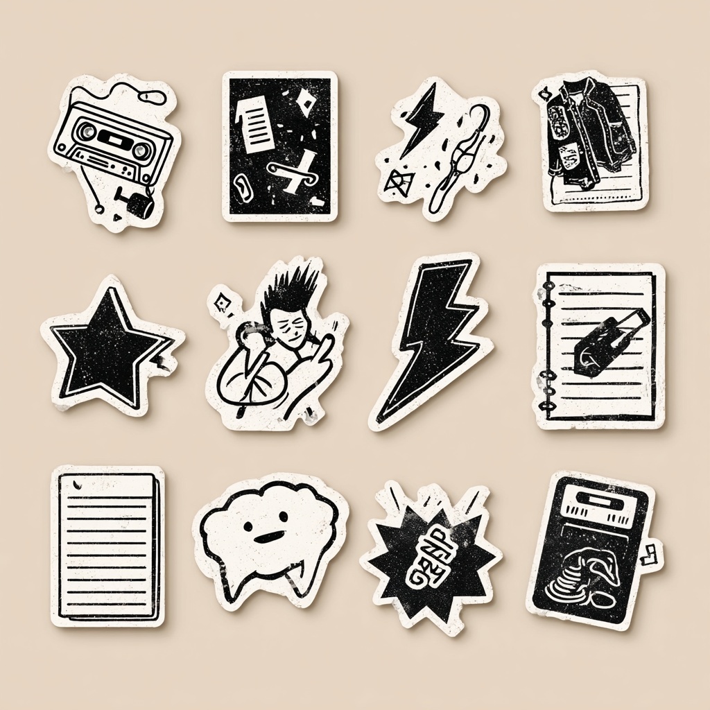 Retro Punk Pop Art Sticker Pack for DIY Lovers