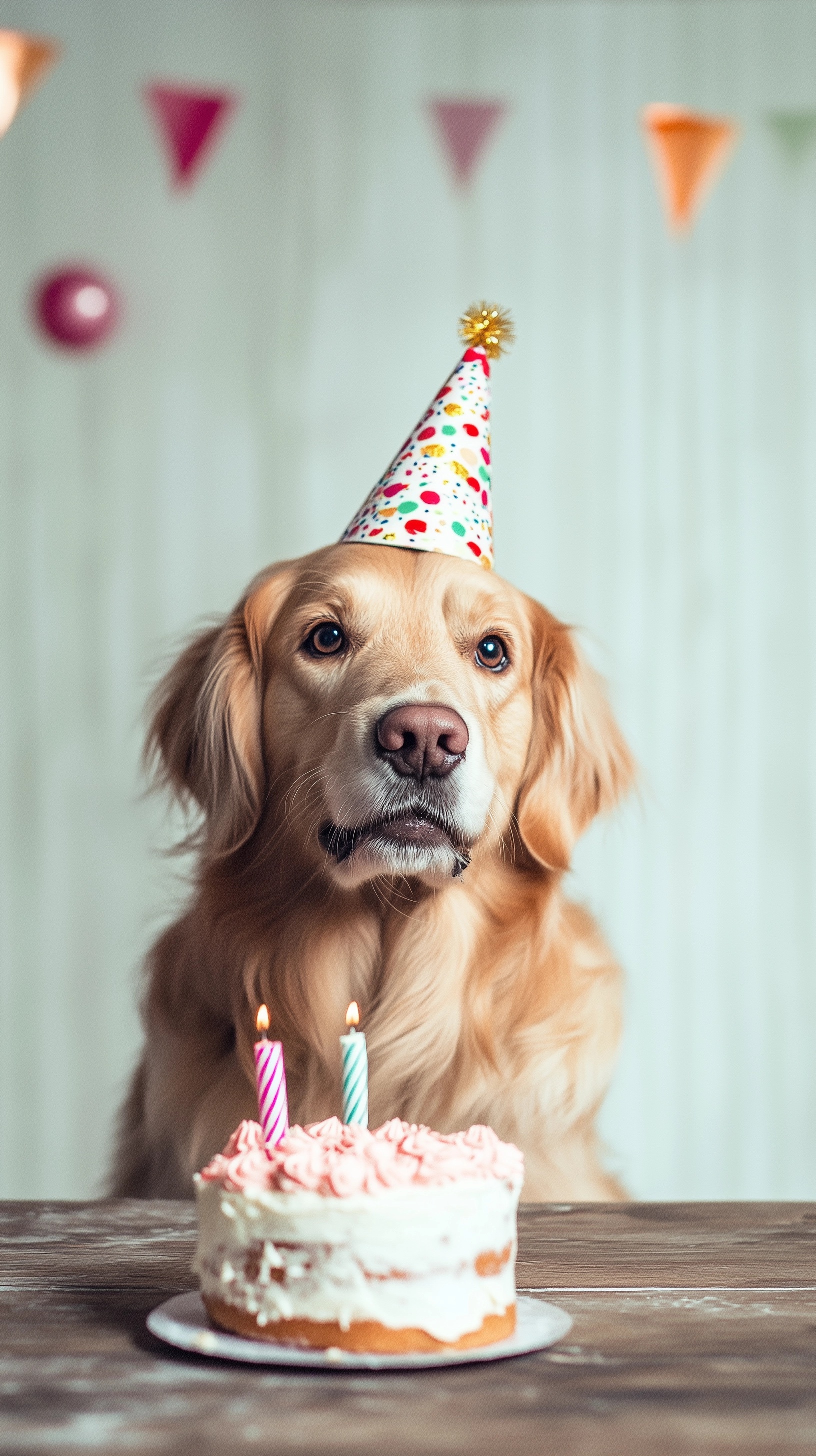 Stylish Dog Birthday Celebration Photo