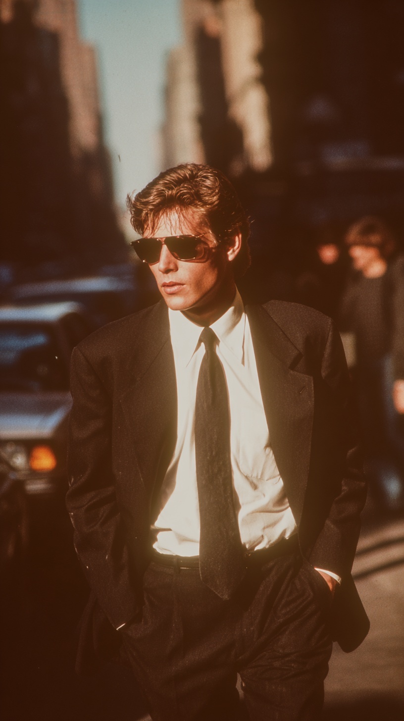 1980s Businessman in NYC: A Nostalgic Kodak Moment