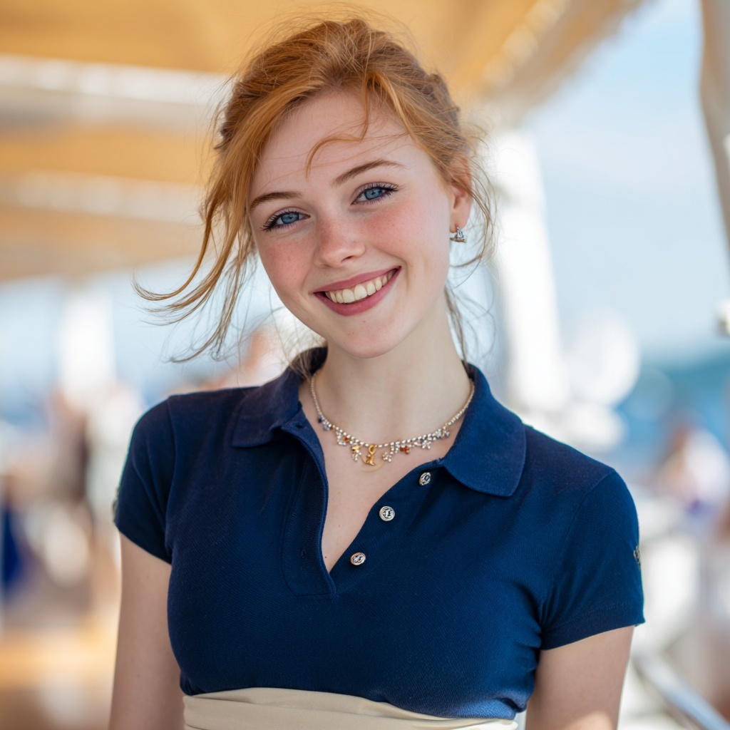 Charming Yacht Stewardess: Elegance at Sea