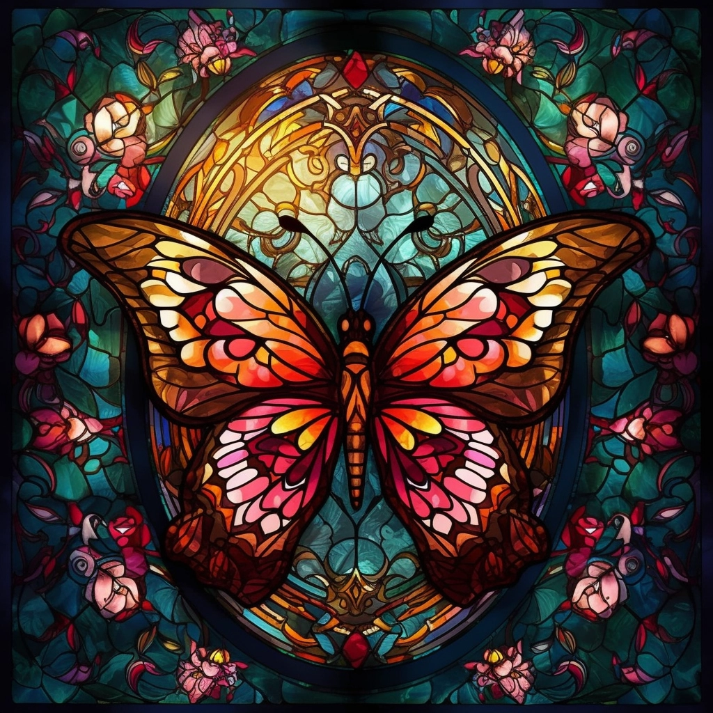 Magical Butterfly Stained Glass Art