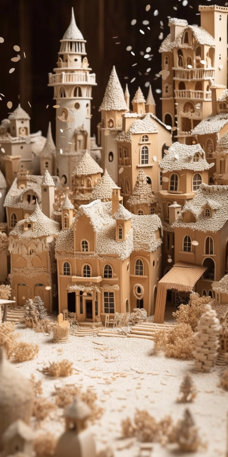 Cardboard Winter Wonderland Village