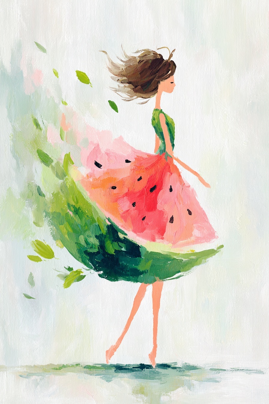 Whimsical Watermelon Girl: A Fun Art Adventure