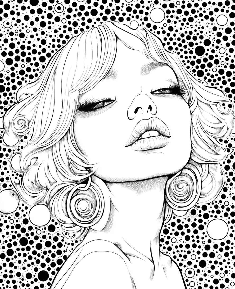 Stunning Polka Dot Coloring Page for Adults