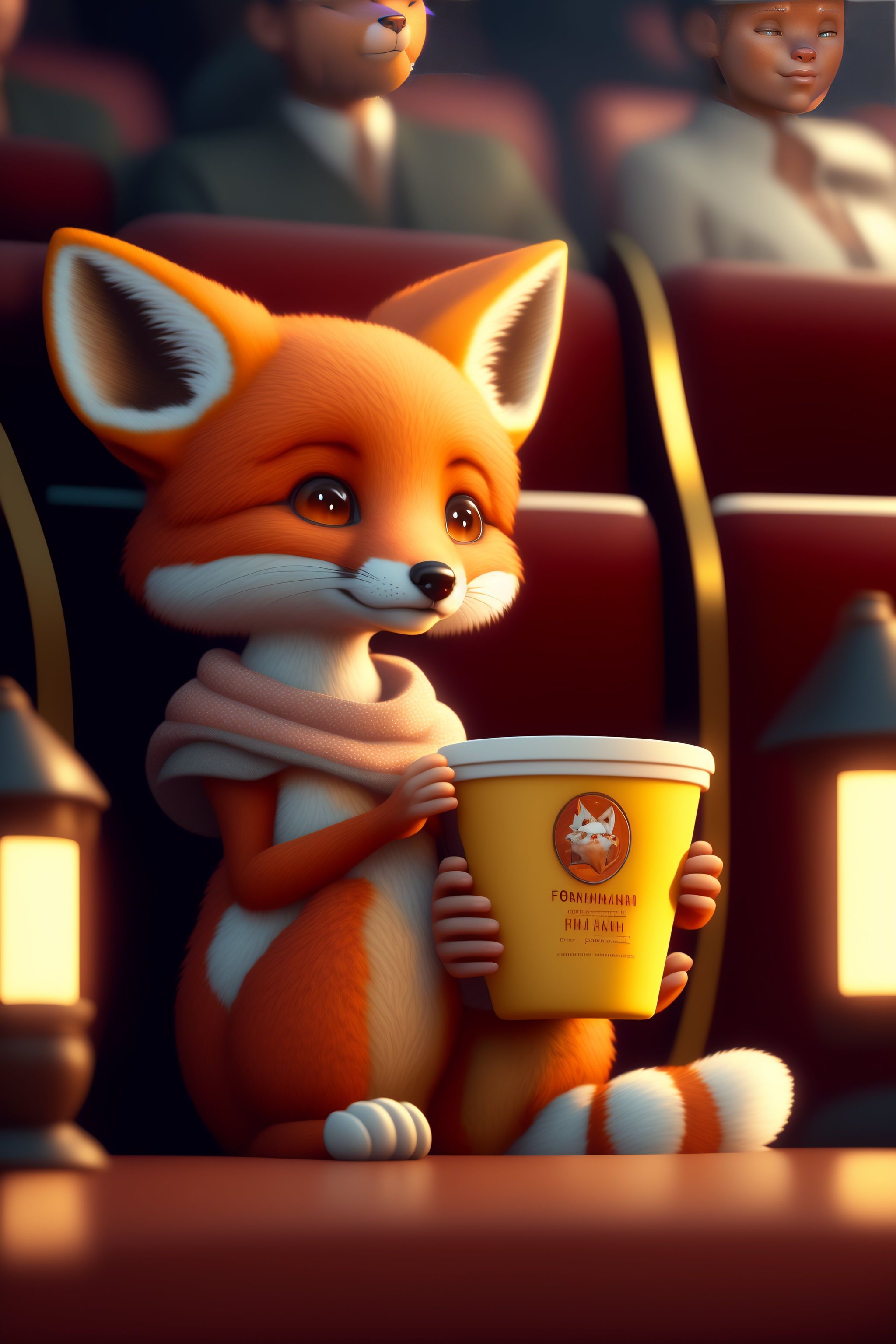 Fox Woman Enjoys Movie Night in Unreal Engine