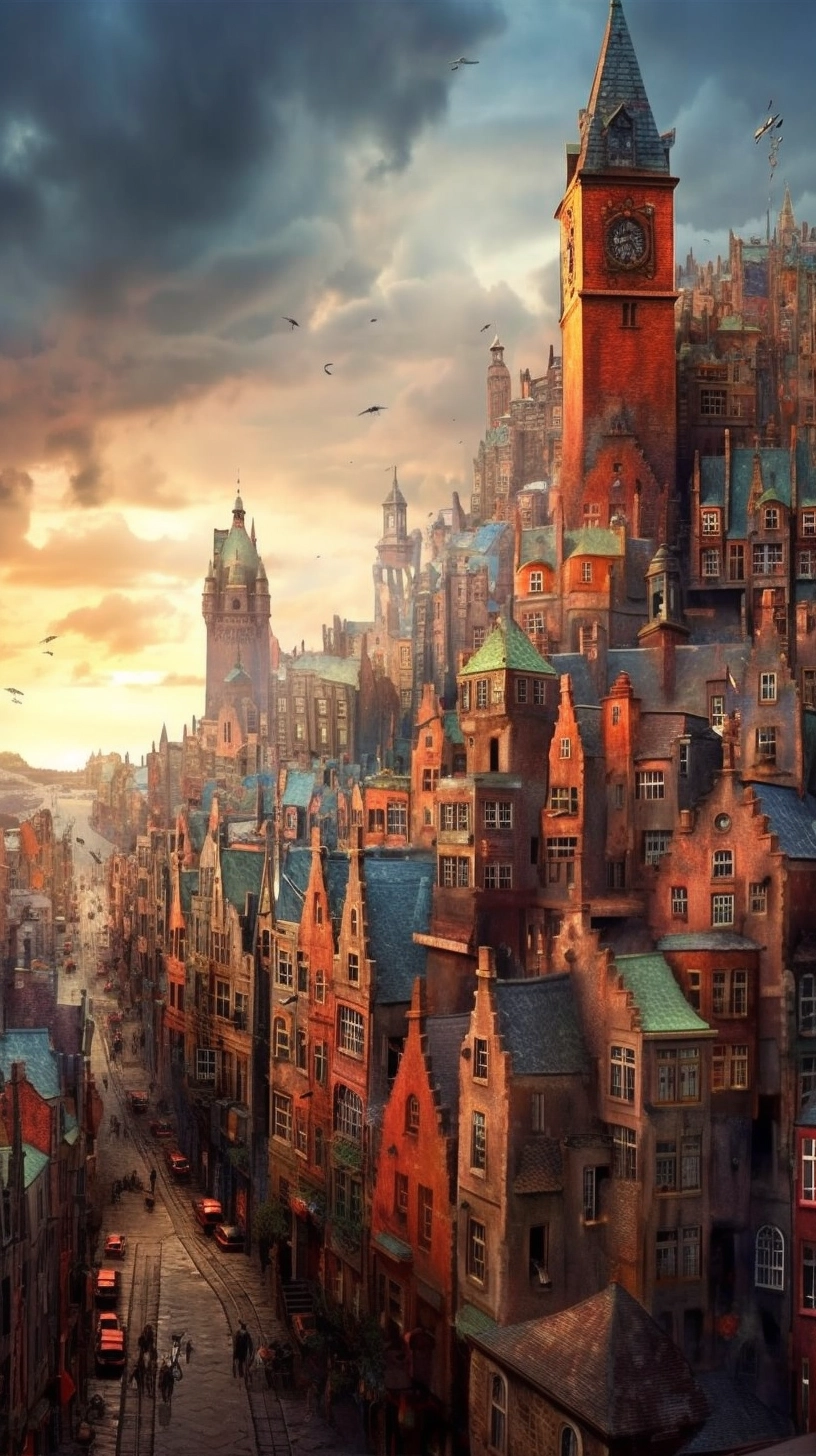 Surreal Edinburgh: Fractal Color City