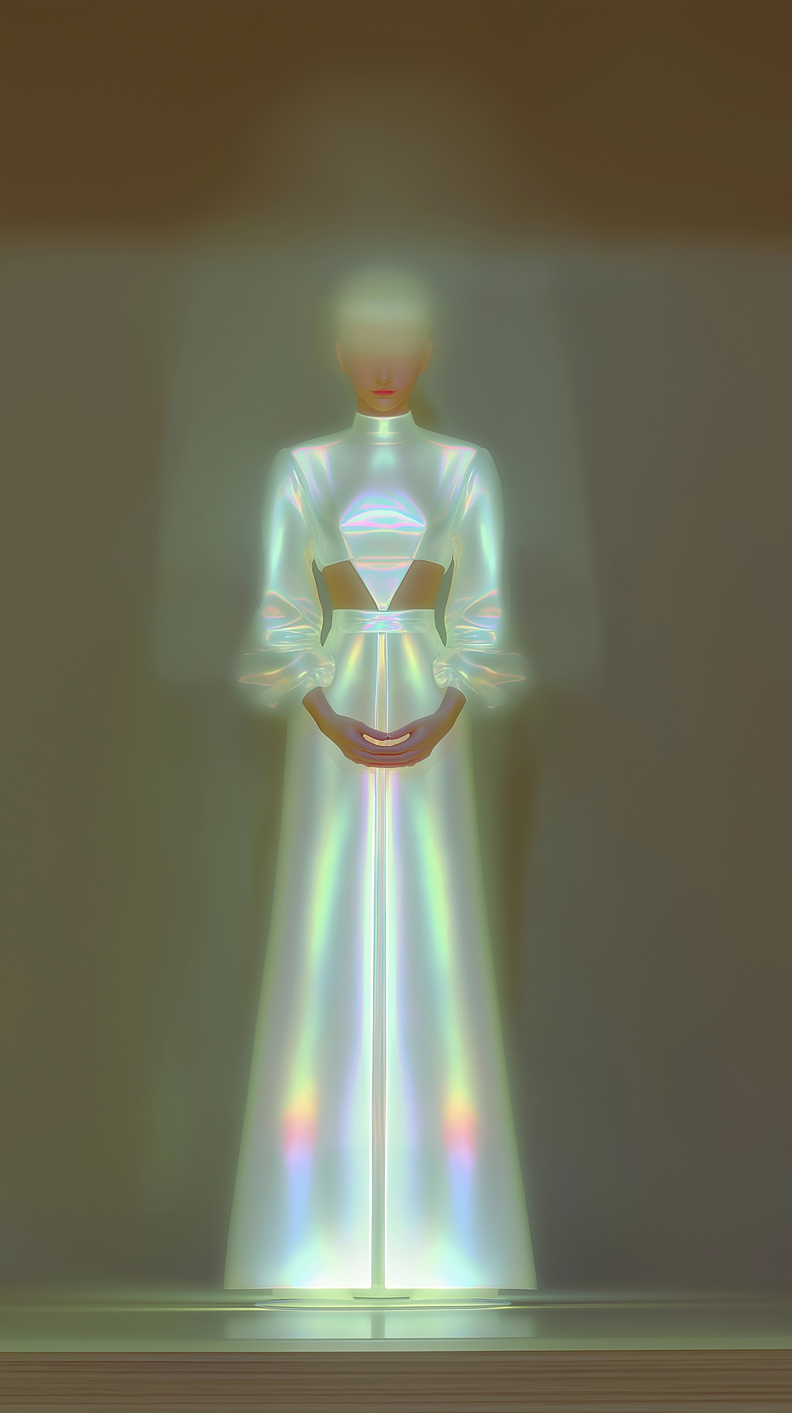 Radiant Elegance: The Ethereal Matte Glass Woman