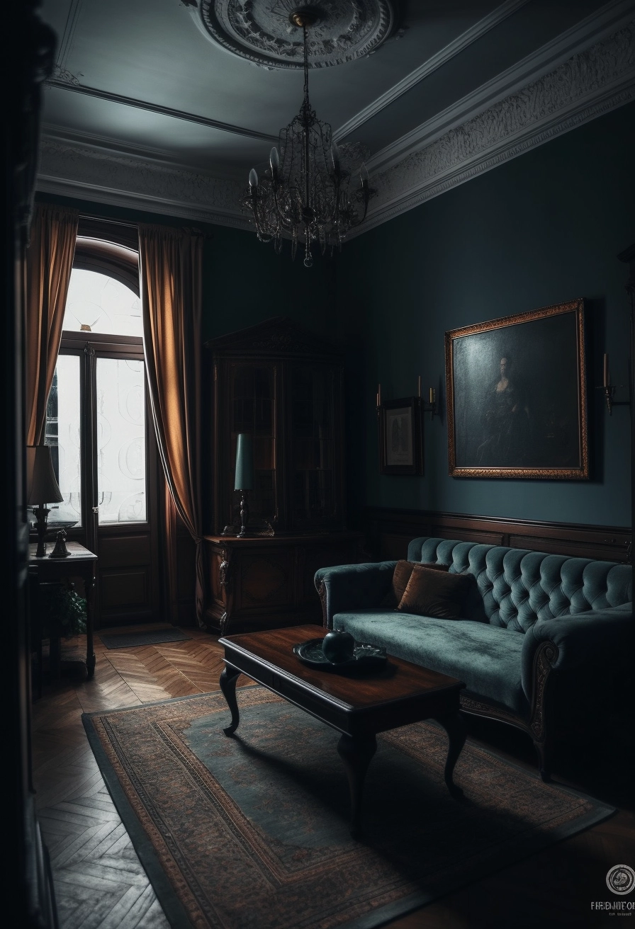 Antique Living Room: Moody Tonalism & French Realism