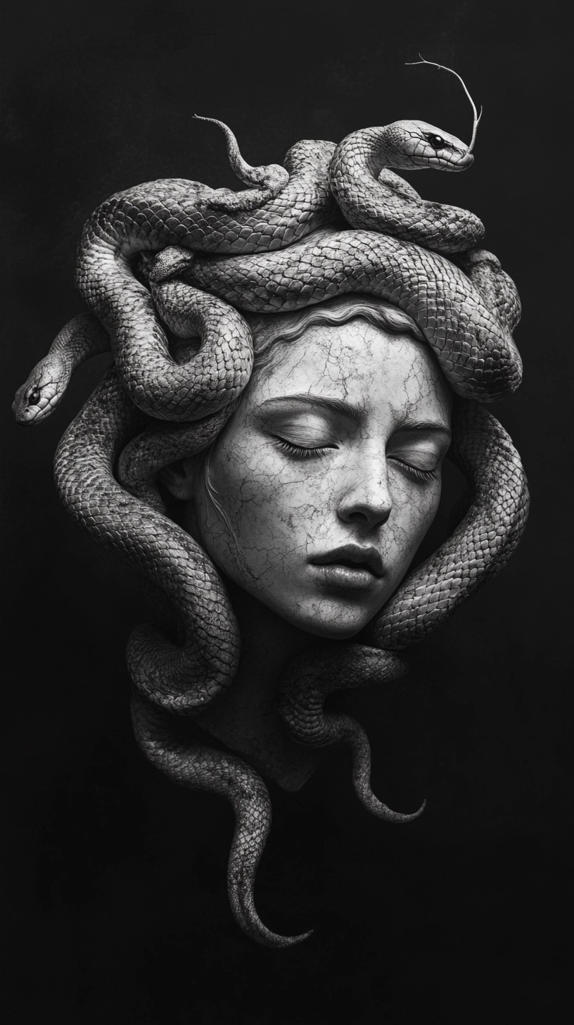 Stunning Medusa Statue: Serpentine Realism Unveiled