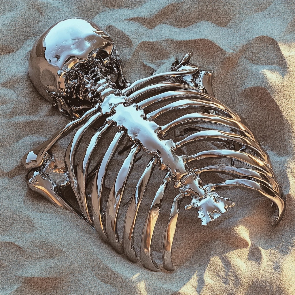 Discover the Chrome Skeleton Rib Cage in Sand