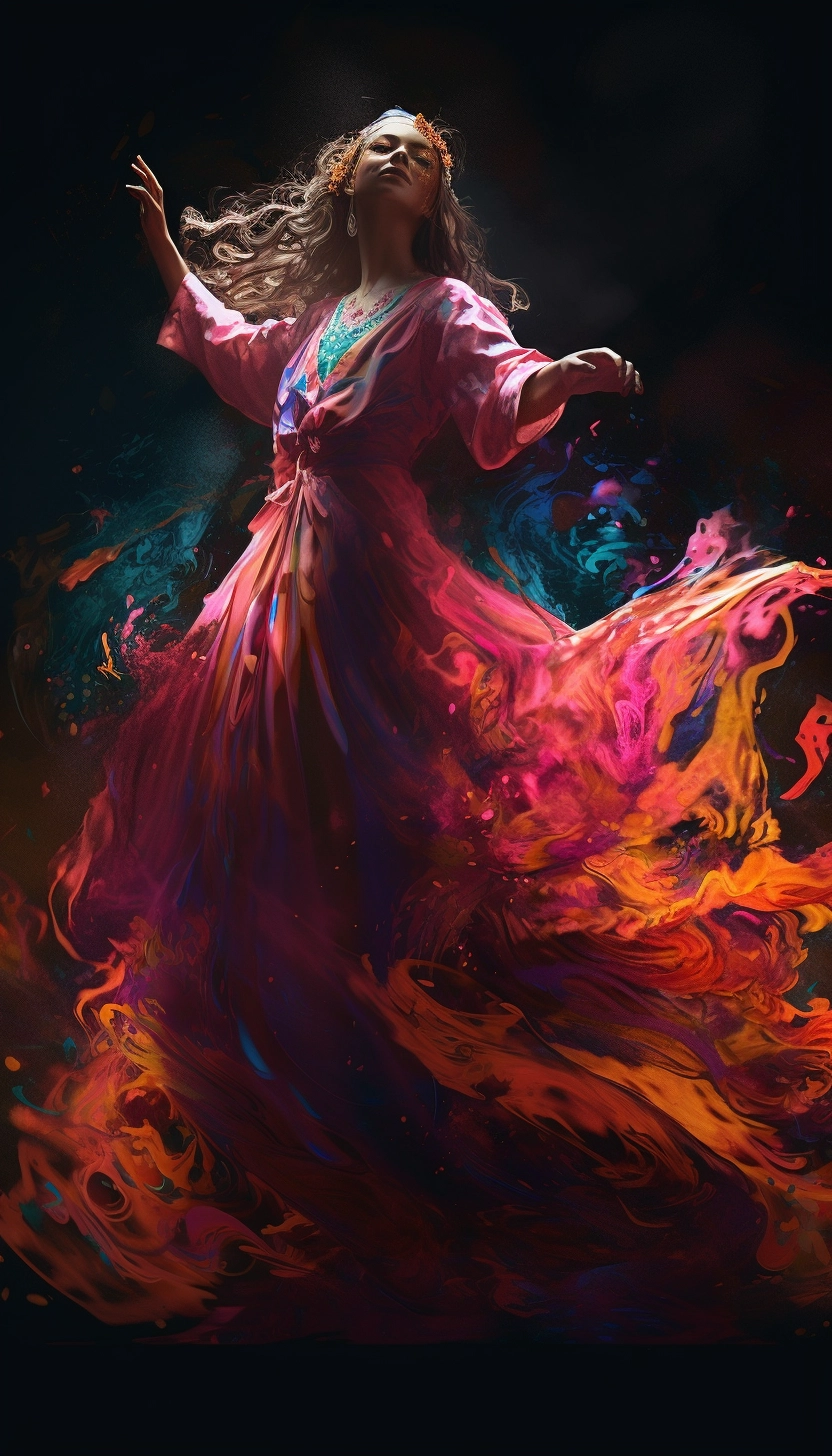 Colorful Flamenco Dancer in Cinematic Style