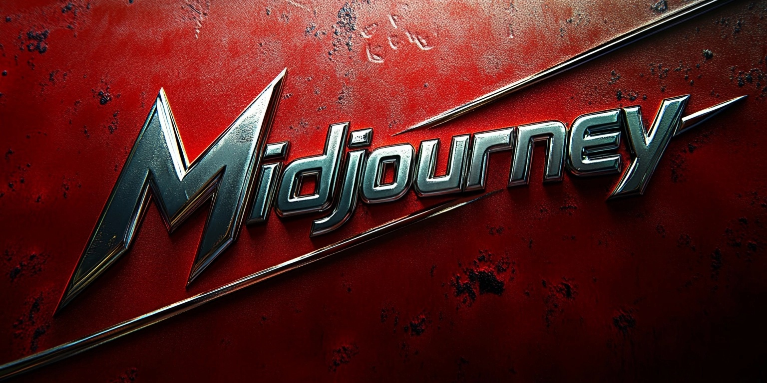 Midjourney Logo: Art-Deco Elegance in Red