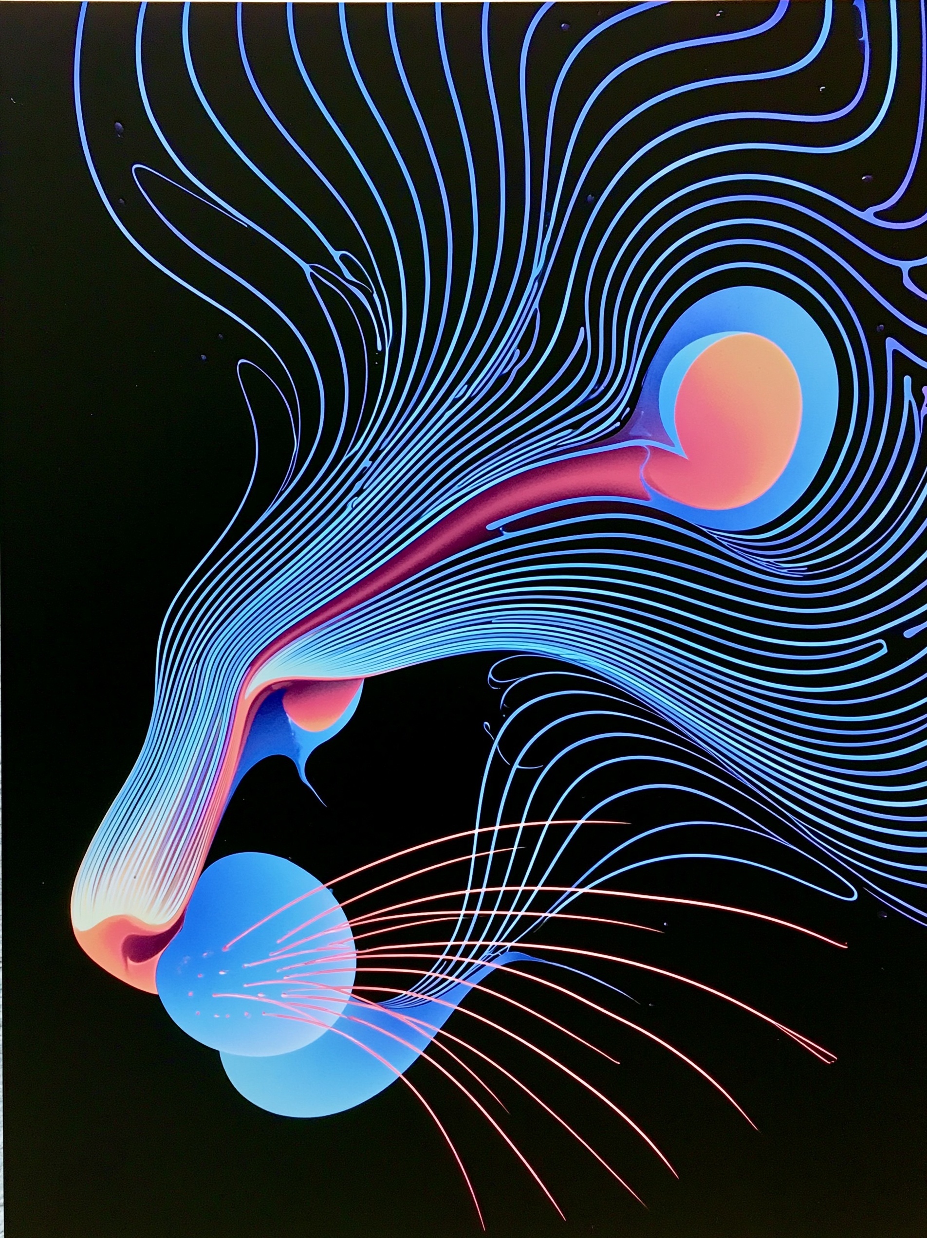 Liquid Chrome Panther: Neon Art Unleashed