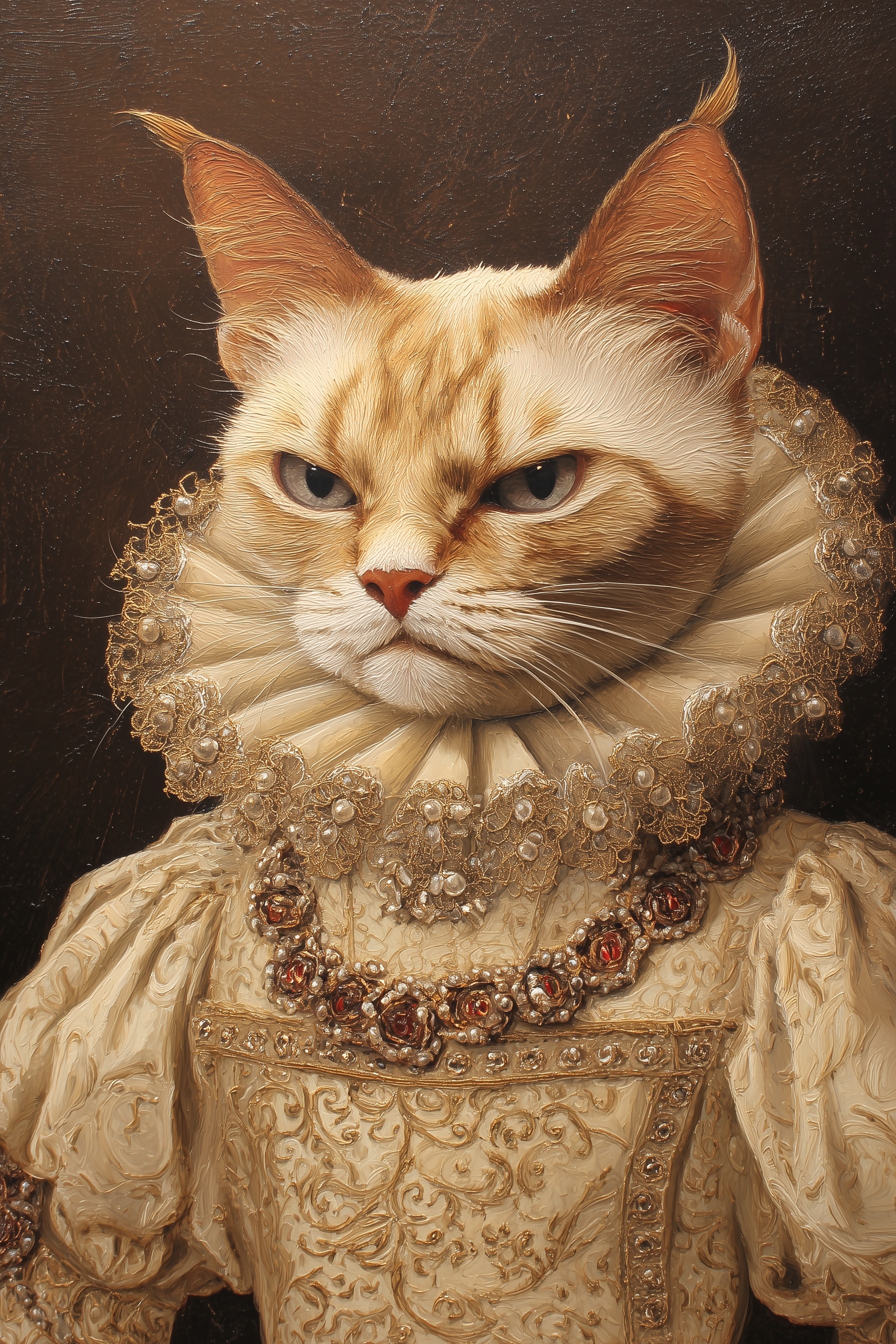 Regal Burmilla Cat: Rococo Art Meets Royalty