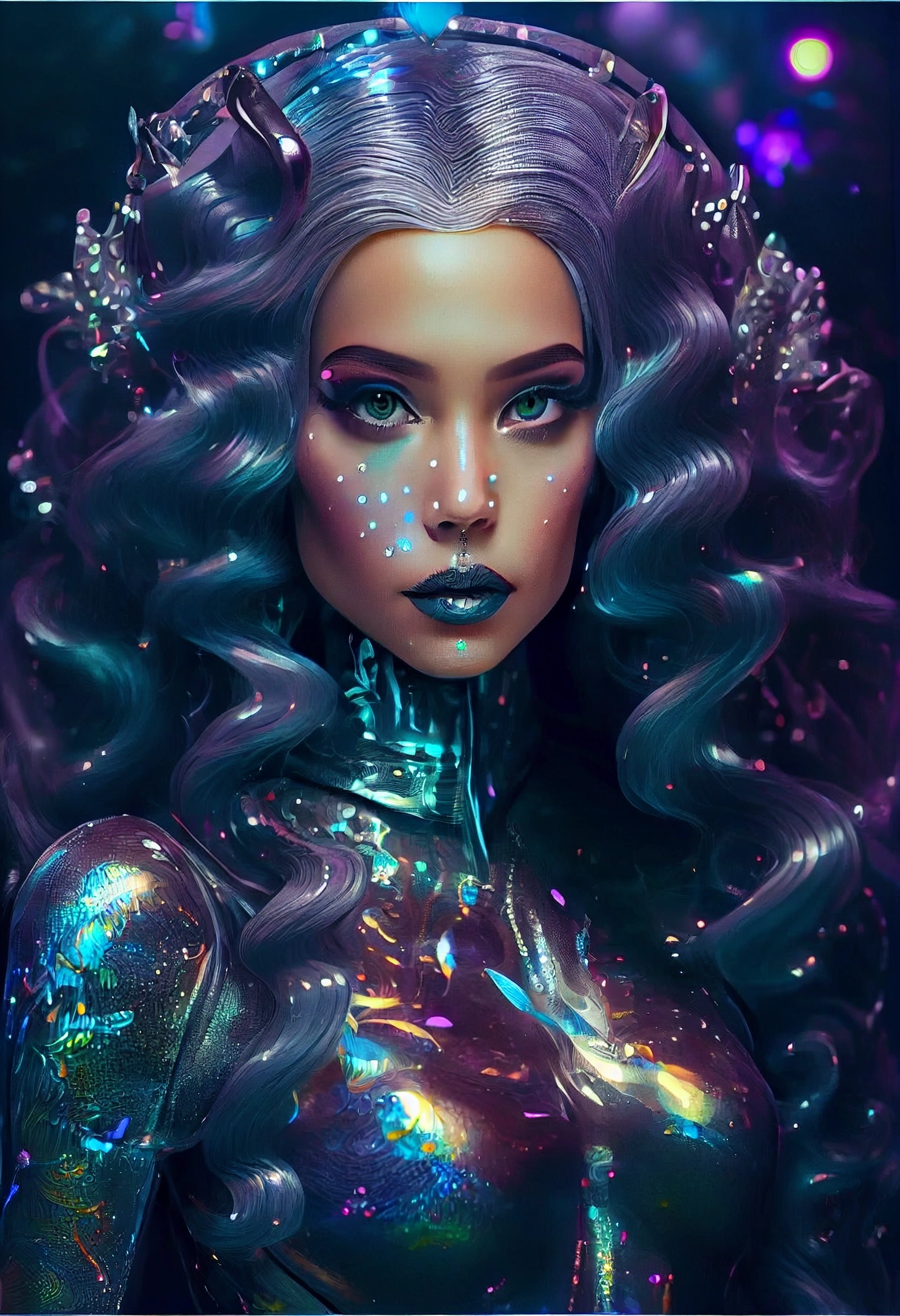 Galactic Mermaid Cyborg: A Stunning Underwater Fantasy