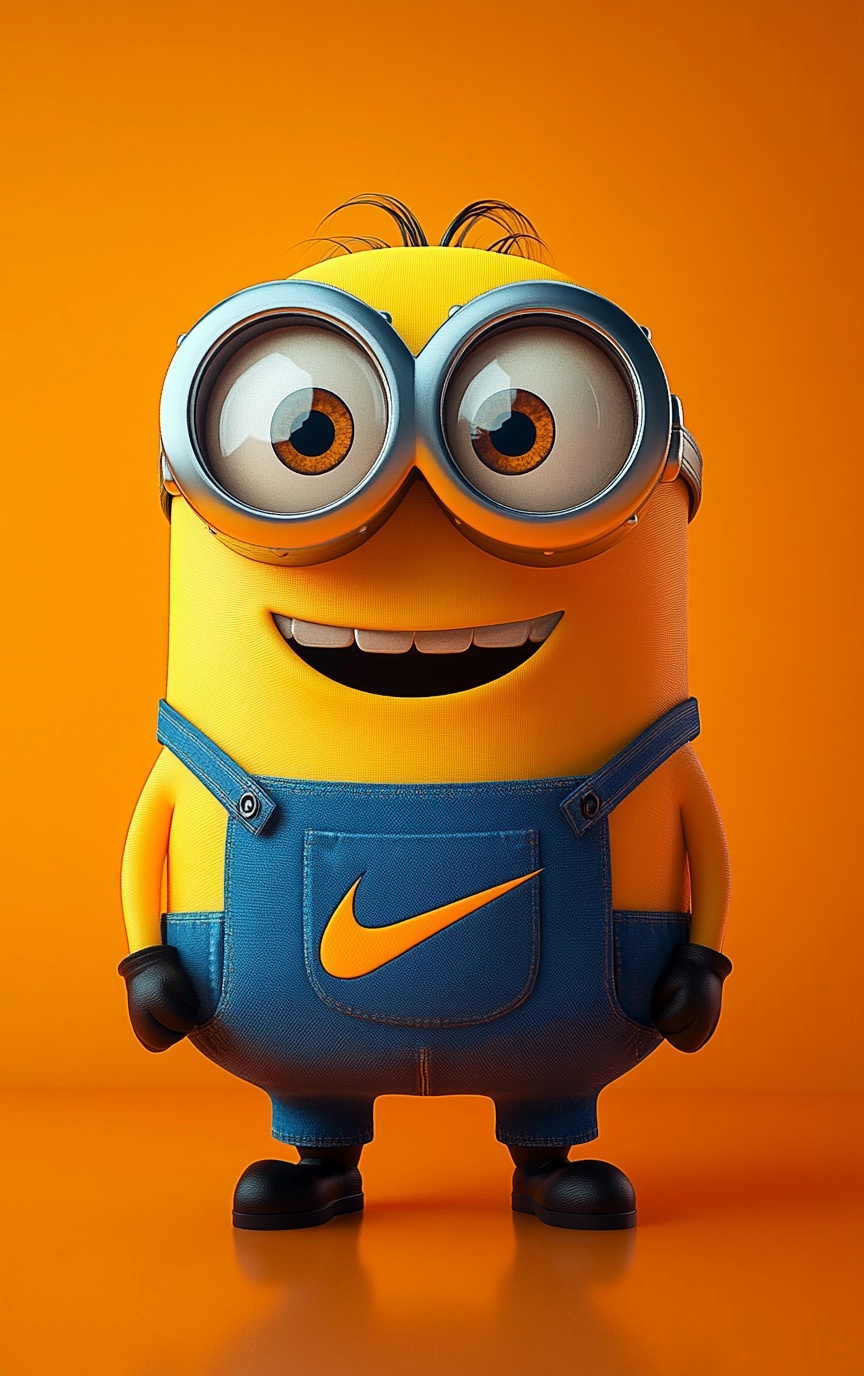 Happy Minion in Nike Tee: 3D Pixar Style HD