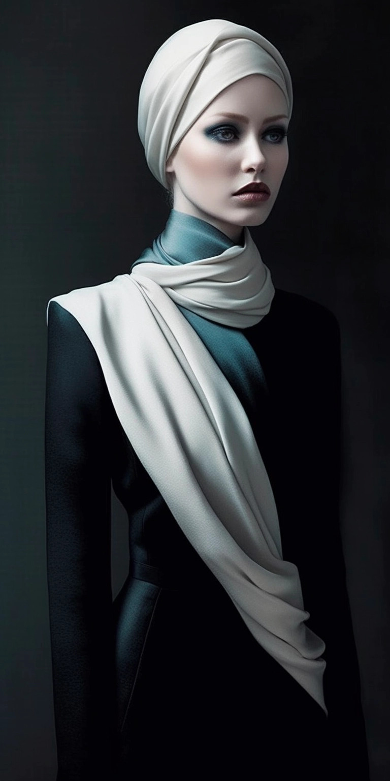 Eco-Friendly Couture: Black & White Moon Neck by Jean Paul Gabriel