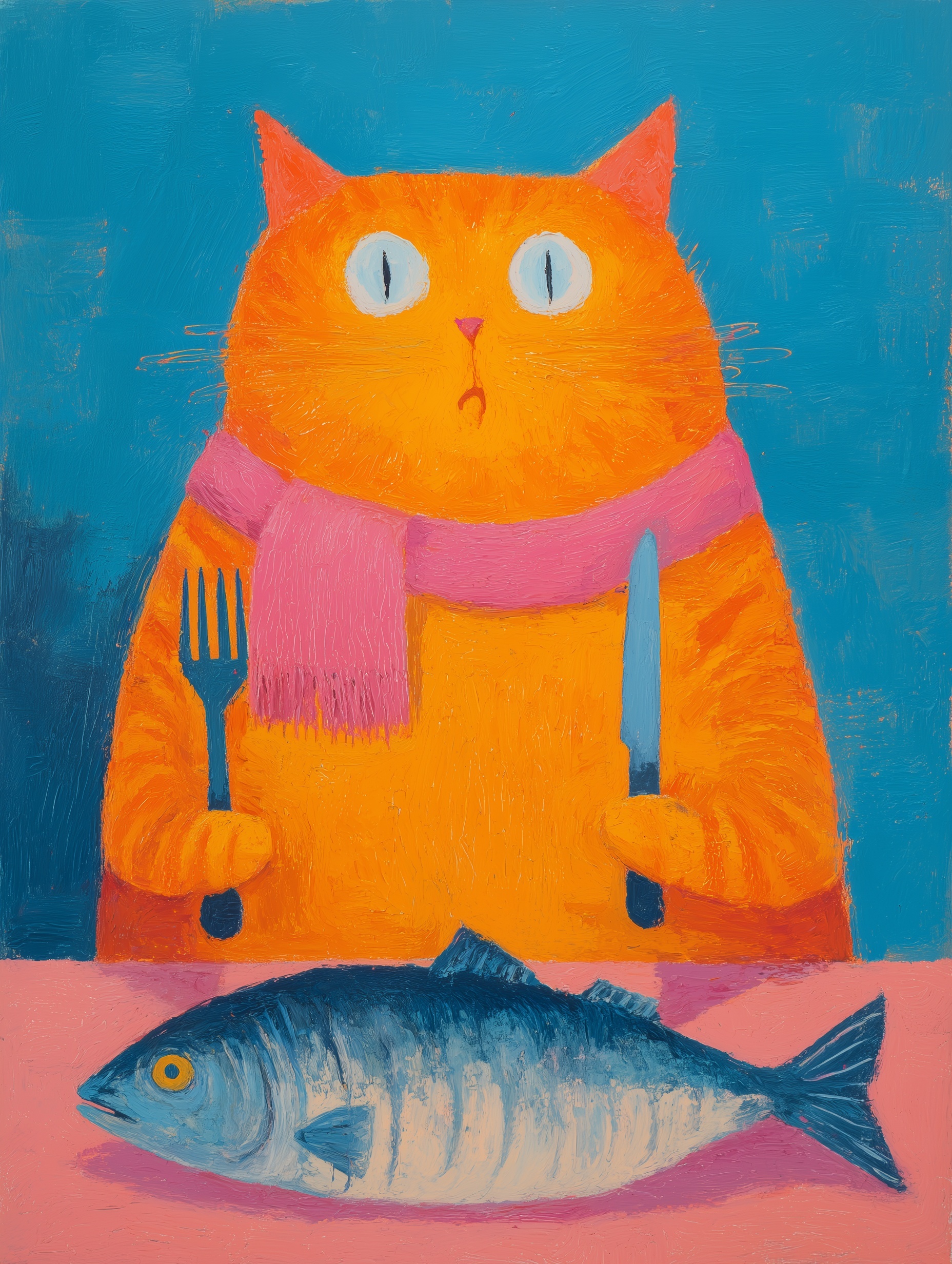 Surprising Cat Painting: Matisse-Inspired Artwork