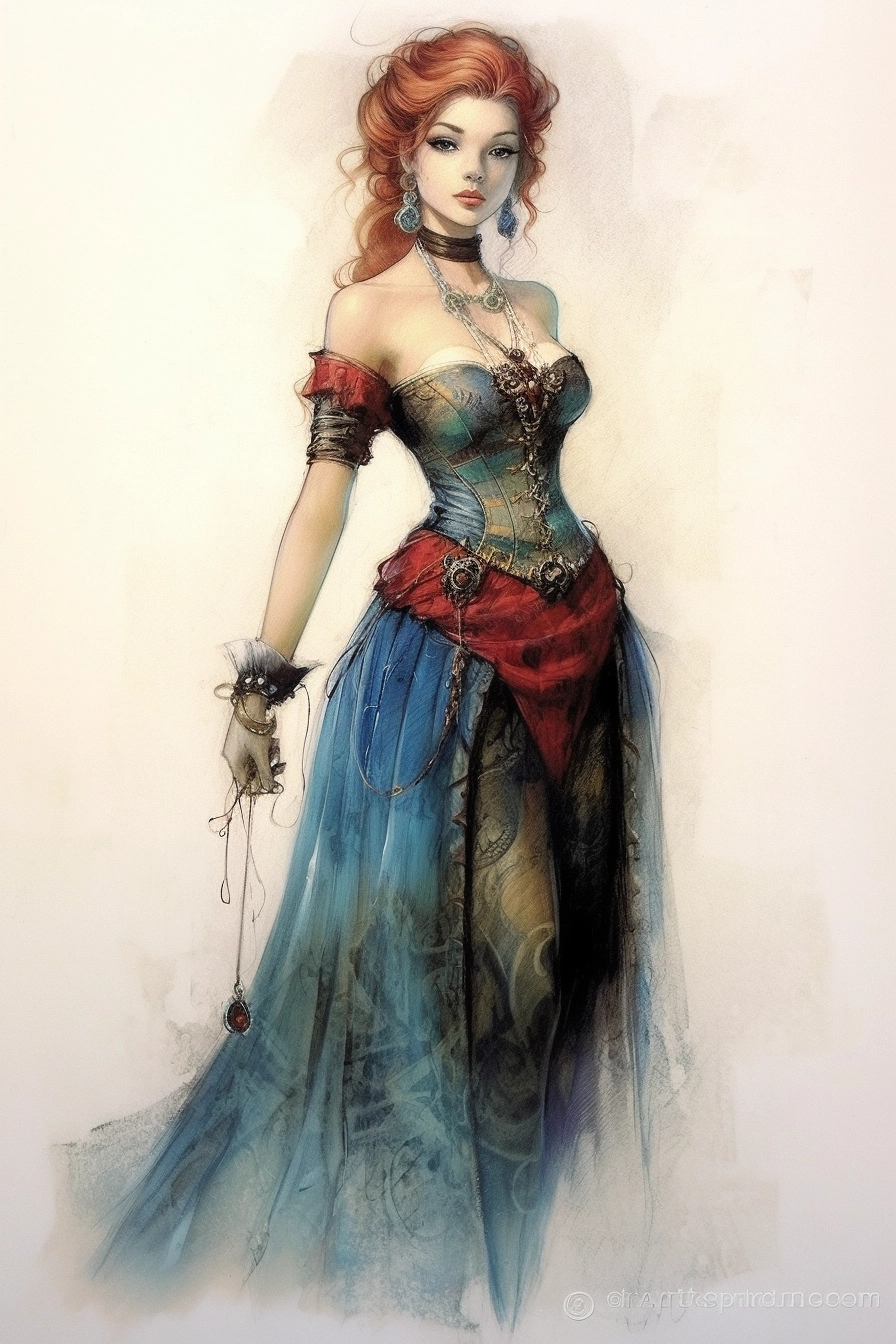 Burlesque Anna: Disney Character Art by Luis Royo