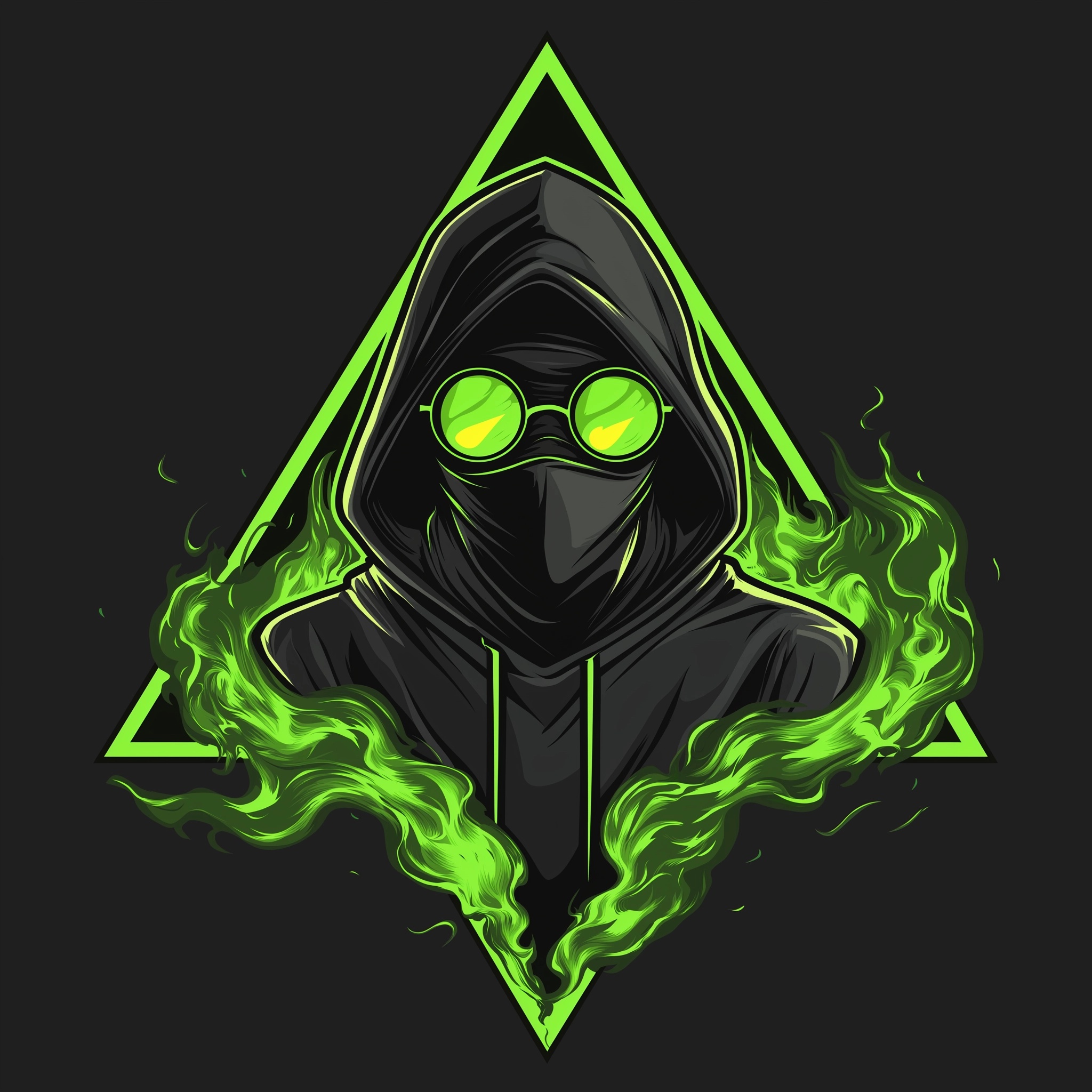 Dynamic Villain Logo: Neon Smoke & Sleek Design