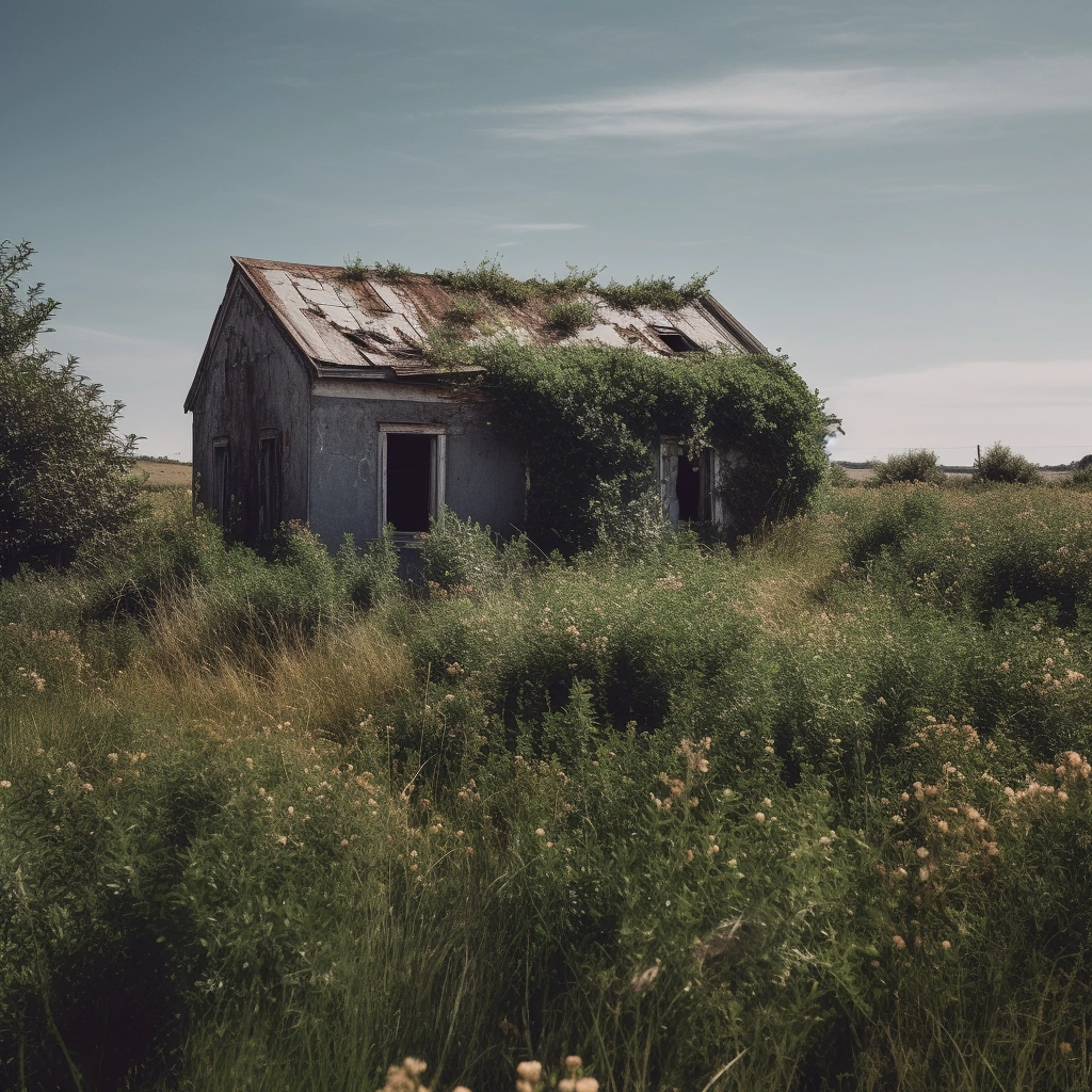 Desolate Abandoned House: A Timeless Scene