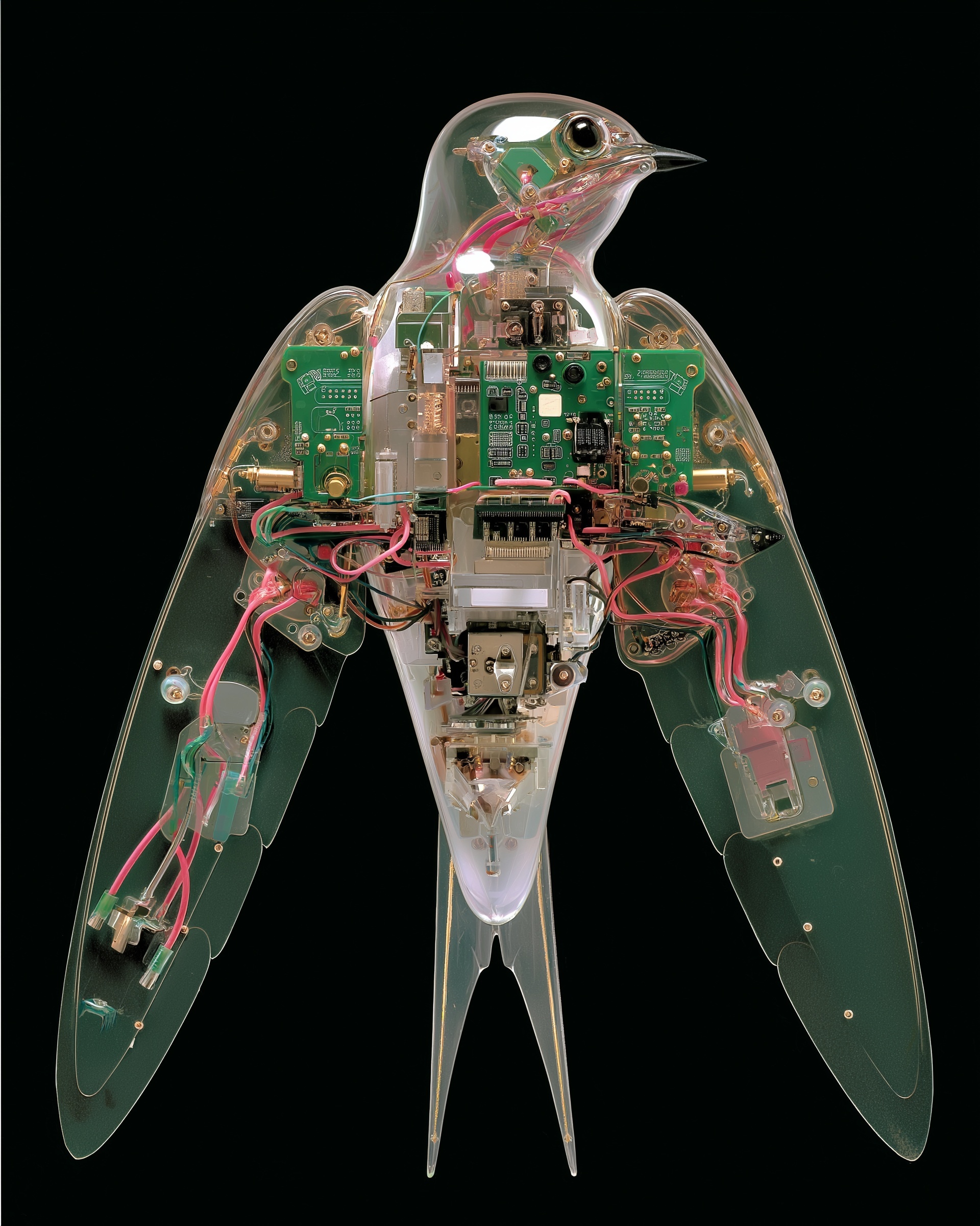 Futuristic Swallow: SLU Silhouette in Soft Lighting