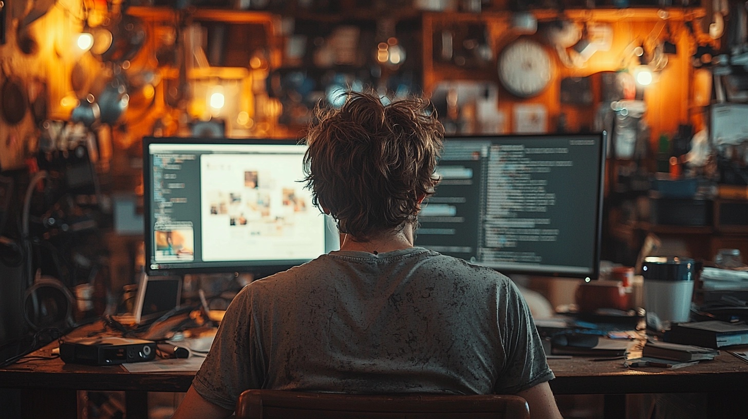 Ukrainian Programmer in Zoom Meeting Setup