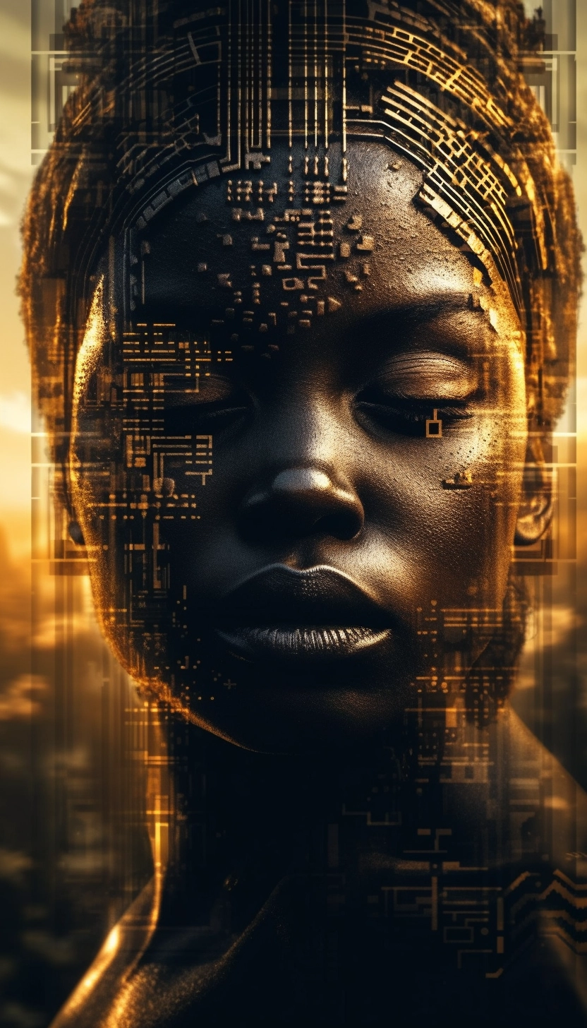 Golden Solar Utopia: A Close-Up Poster