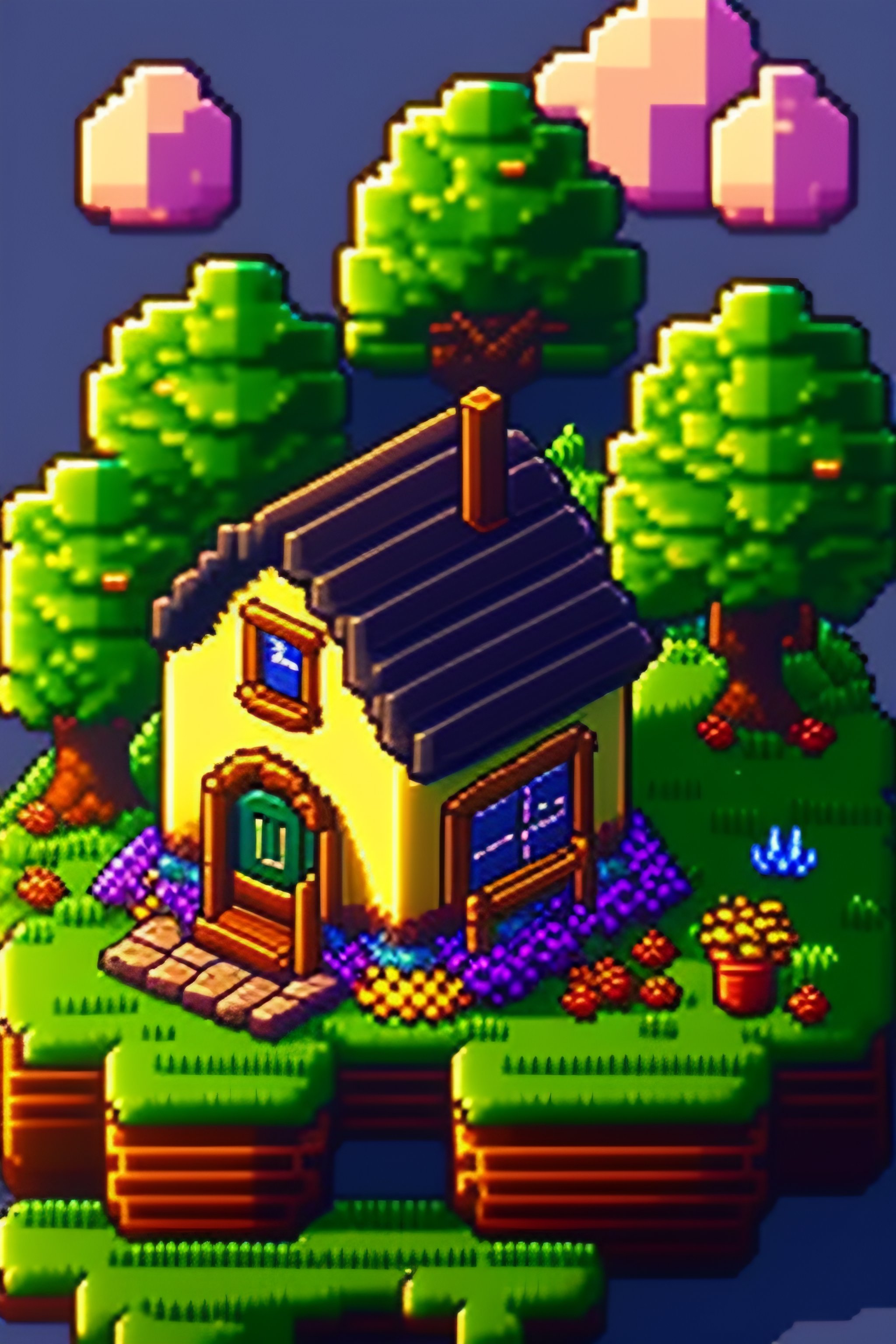 Pixel Art Baker House in Stardew Valley