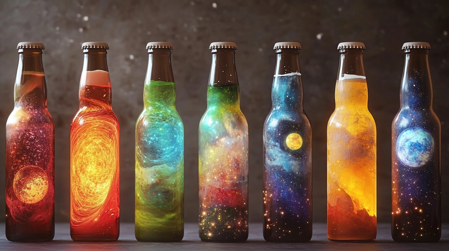 Discover Colorful Universe in Beer Bottles