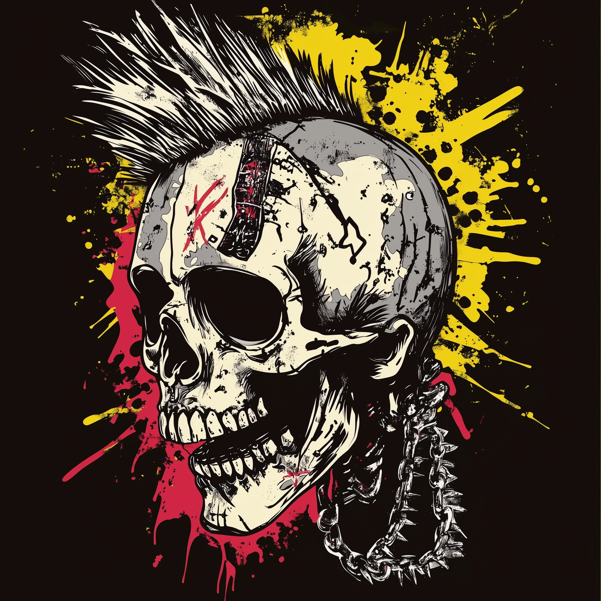 Raging Skull: Punk Art for Music Event