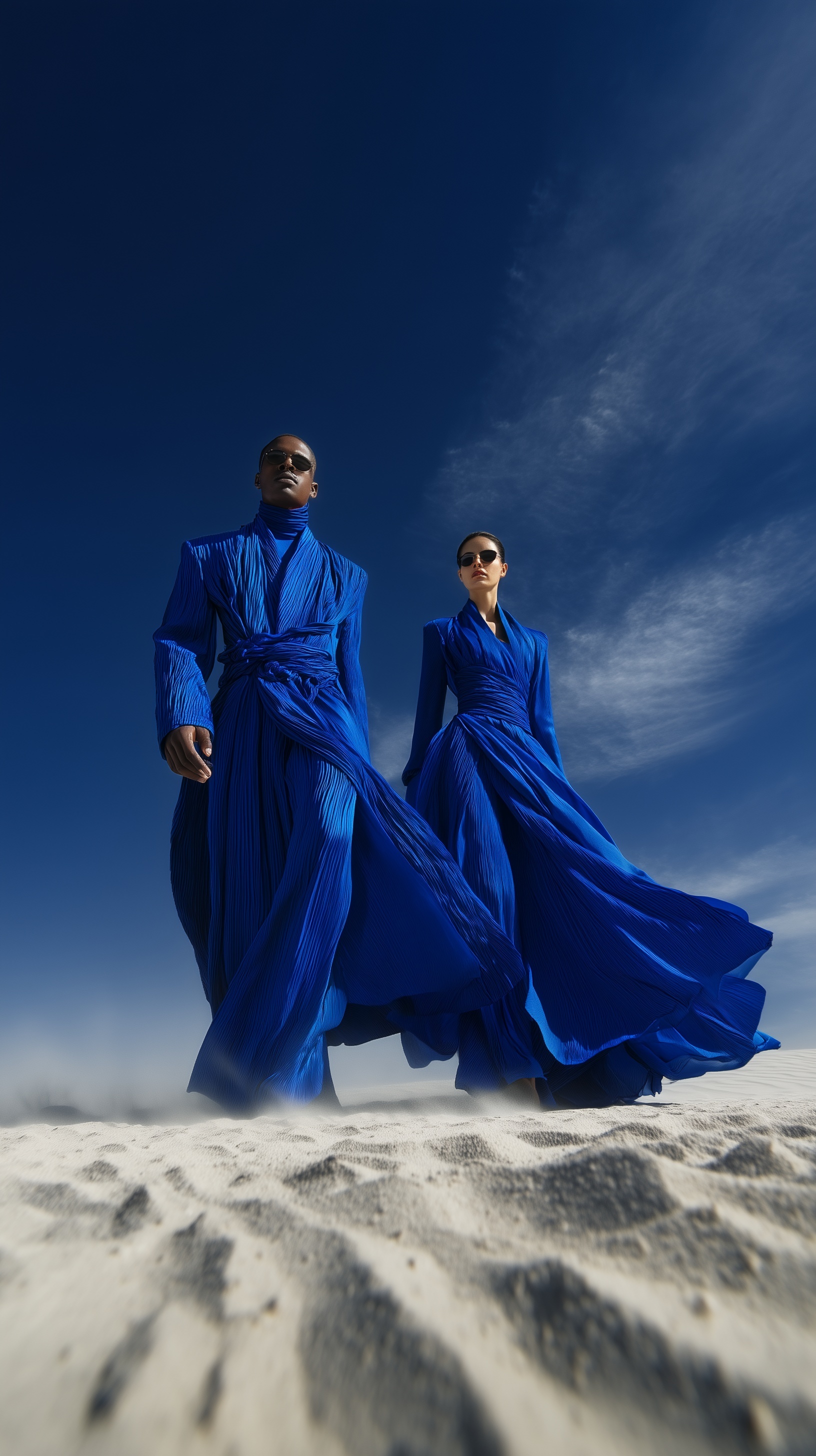 High Fashion in Klein Blue: Desert Editorial Style