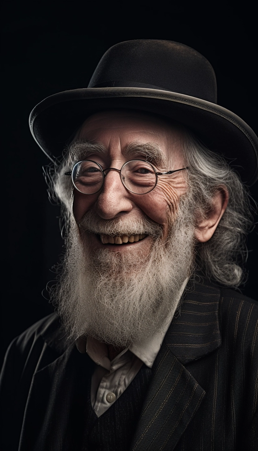 Vibrant Hasidic Elderly Man - Hyper Realistic Studio Portrait