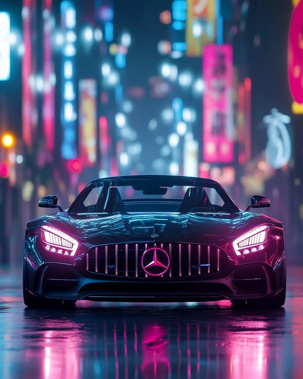 Experience the Future: Cyberpunk Mercedes Car