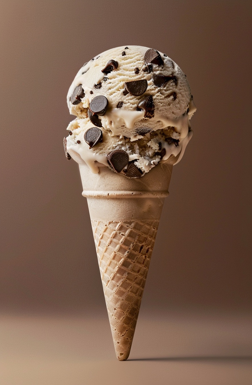 Delicious Chocolate Chip Ice Cream - High Quality Studio Photography