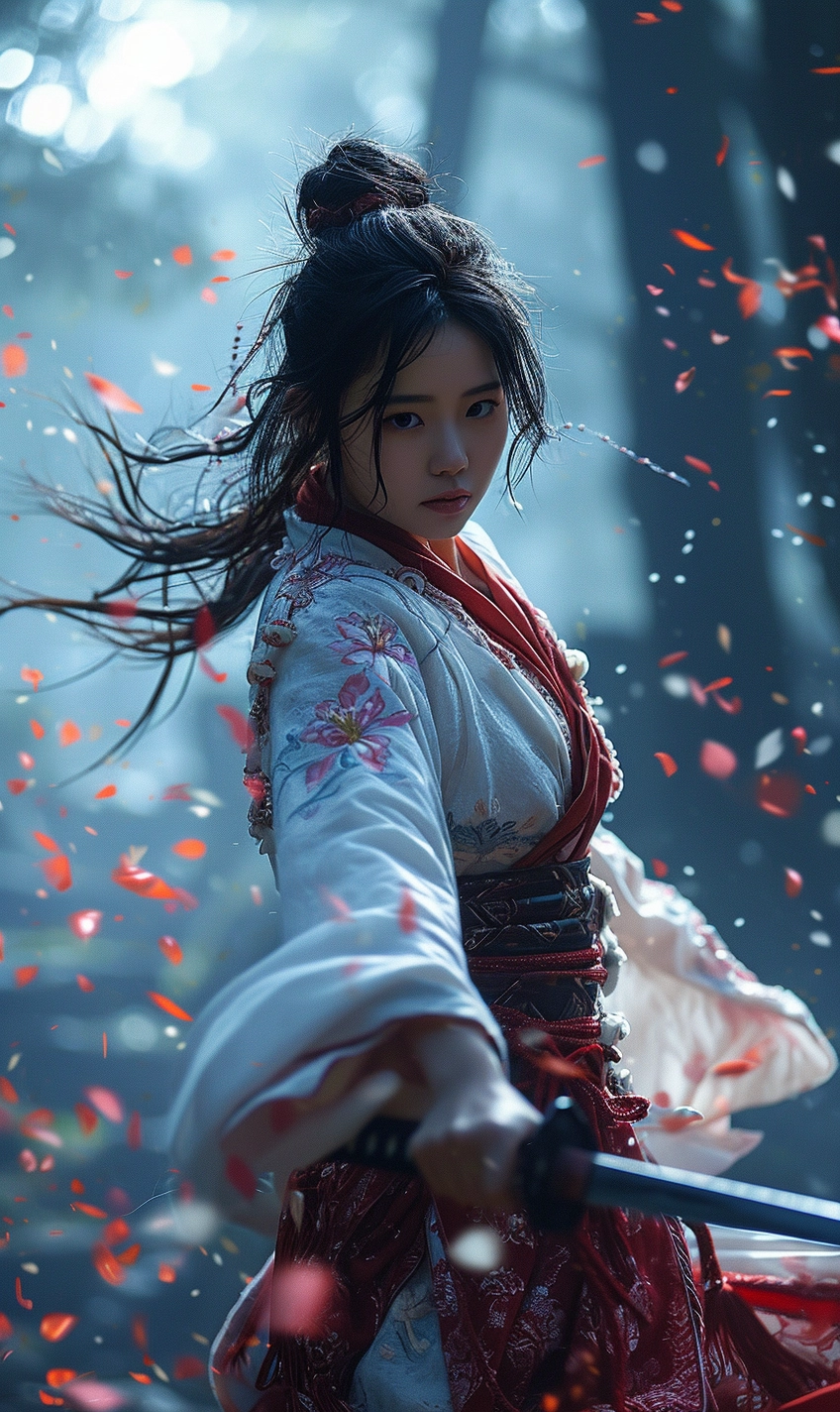 Chinese Fairy Tale: The Stunning Sword Fight of a 16-year-old Girl in Hanfu