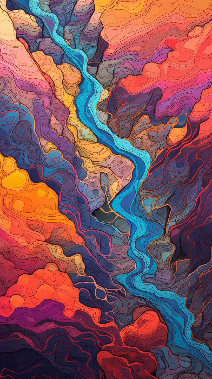 Discover the Beauty: Vibrant Topographical Map Art