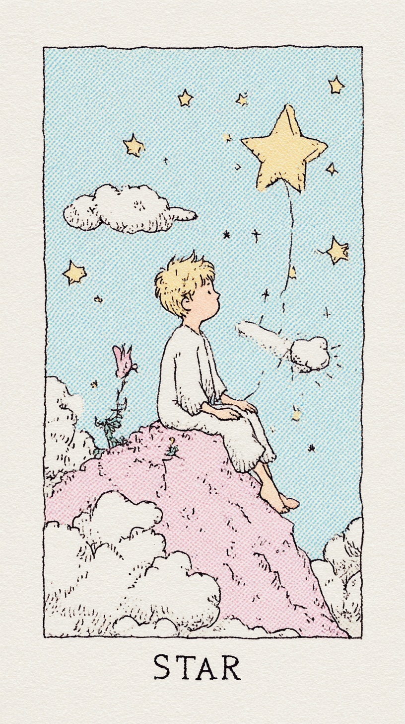 Star Tarot Card: A Little Prince Inspired Design
