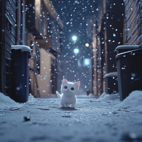 Winter's Embrace: The Journey of a Lost Kitten